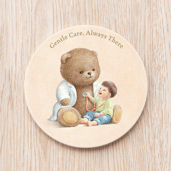 Bear and Kid Ceramic Coaster